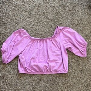Old Navy Lavender Puff Sleeve Crop Top